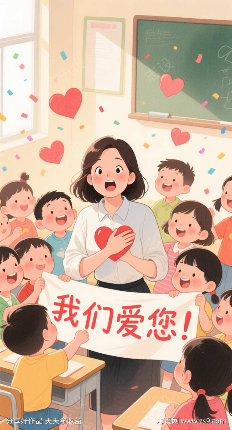 感谢恩师插画