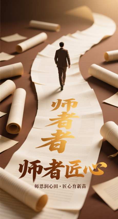 师者匠心教师节海报_AI图片下载_采样_752X1392像素-教师背影,试卷,ai生成-作品编号:2025090311434788-志ˈ̹设ˌ网