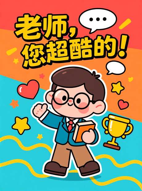 老师您超酷_AI图片下载_采样_880X1184像素-星星,爱心,奖杯-作品编号:2025090315367884-志˰设˘网