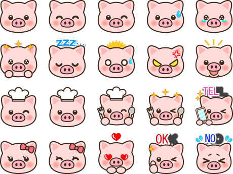 小猪面部表情系列_源文件下载_AI格式_2362X1772像素-欢乐,表情,卡通-作品编号:2025101409539806-志`设˙网