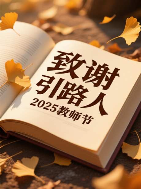 致谢引路人_AI图片下载_采样_880X1184像素-银杏叶,书本,教师节-作品编号:2025090316222827-志͵设˯网