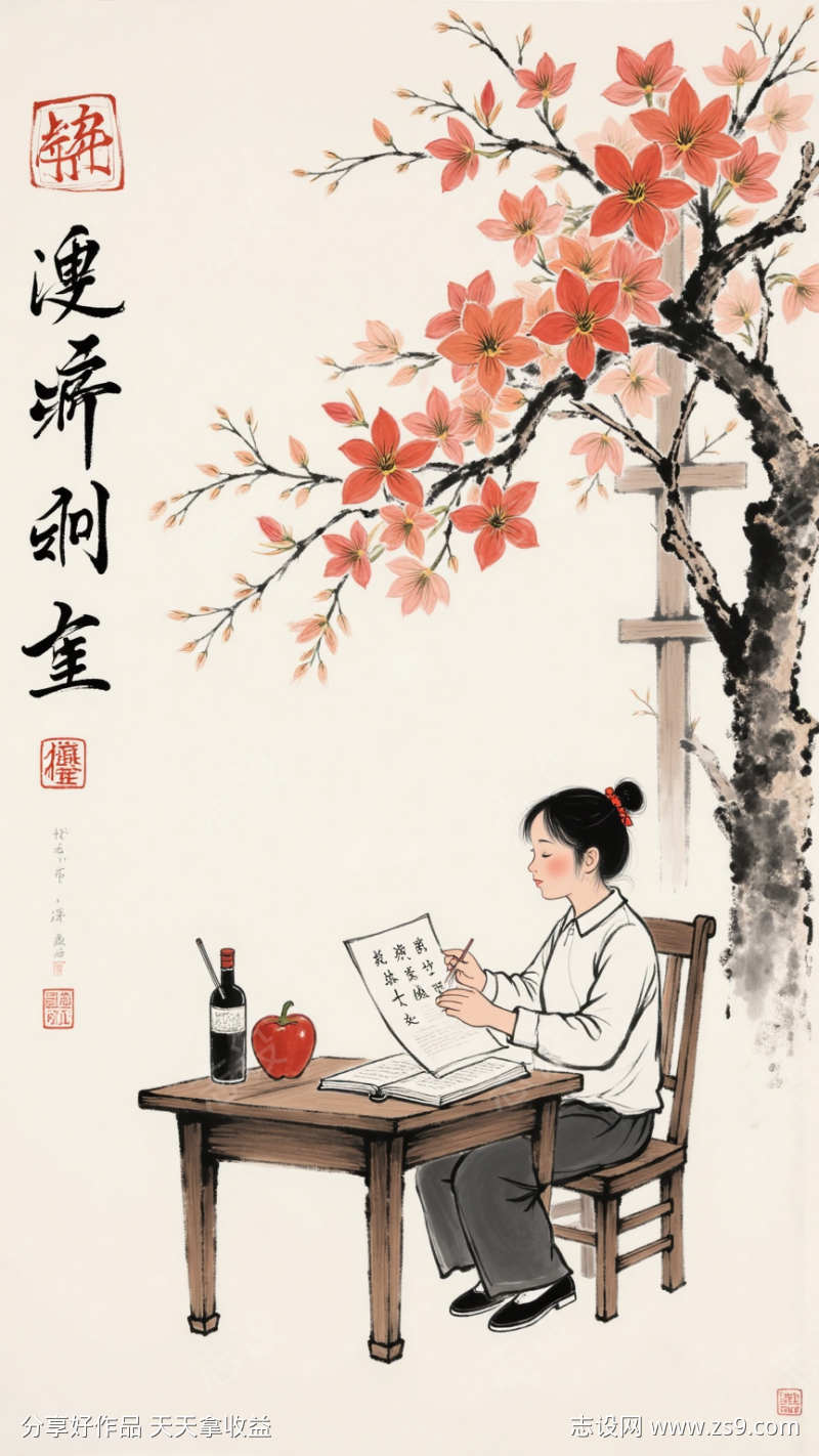 教师节插画海报