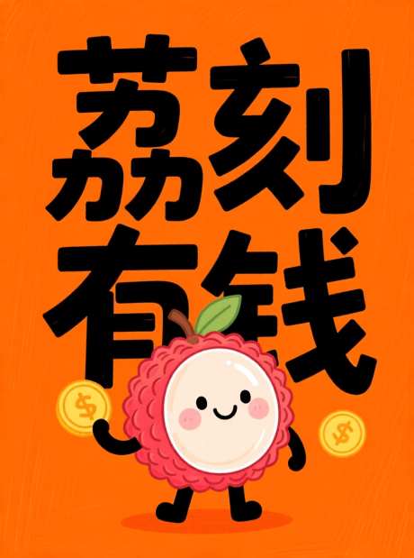 荔刻有钱创意海报