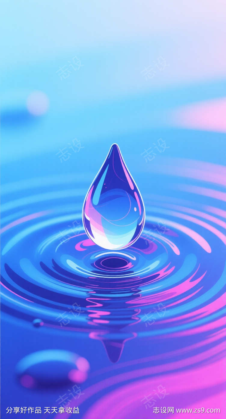 水滴插画海报