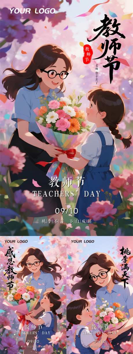 清新简约教师节活动海报展板_源文件下载_PSD格式_1080X2880像素-展板,海报,活动-作品编号:2025090510032384-志,设’网