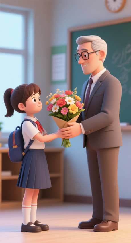 教师节送花插画_AI图片下载_采样_752X1392像素-插画,花朵,老师-作品编号:2025090514542111-志`设‘网