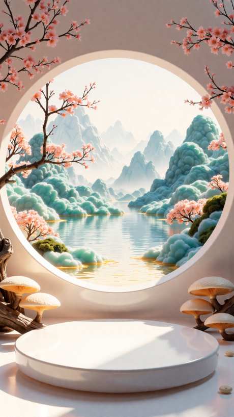 国潮风电商产品海报展示平台背景_AI图片下载_dpmpp_2s_ancestral采样_864X1536像素-展示平台,展台,海报-作品编号:2025090614389126-志˰设˒网
