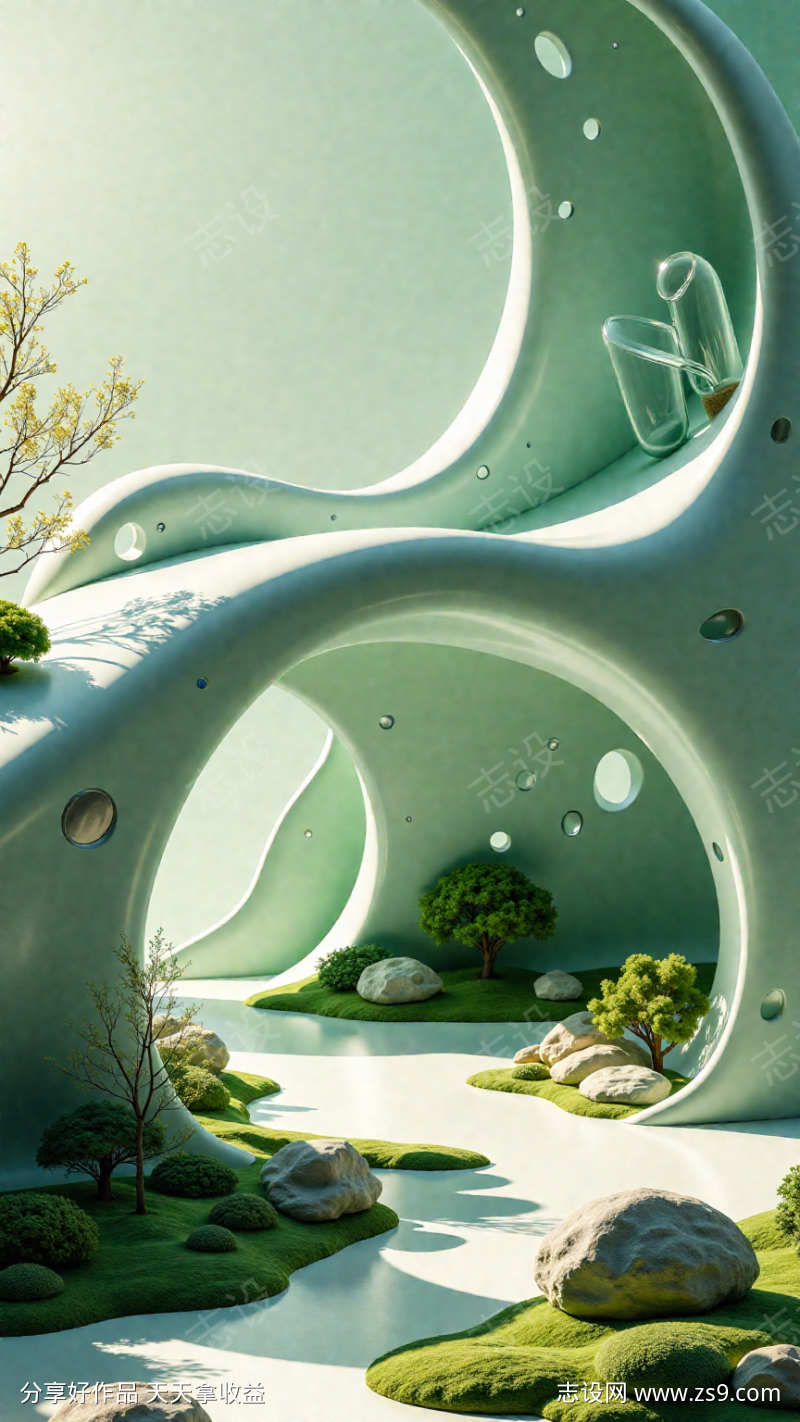 绿色创意产品海报背景