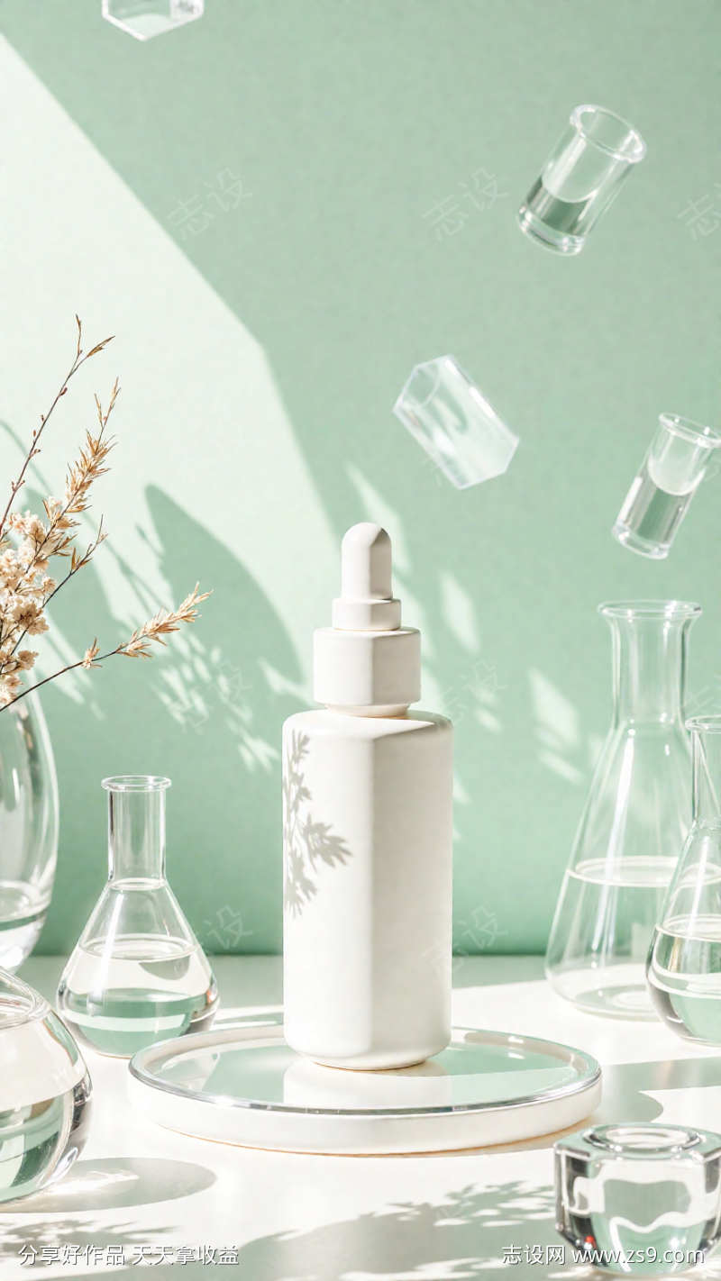 简约医美风美妆洗护产品海报背景