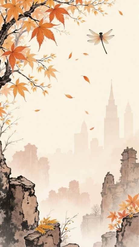 国潮秋季节气插画海报背景_AI图片下载_dpmpp_2m采样_864X1536像素-背景,海报,插画-作品编号:2025090617524726-志˘设˲͓͕͔͐͑͗ٚٛٙ网