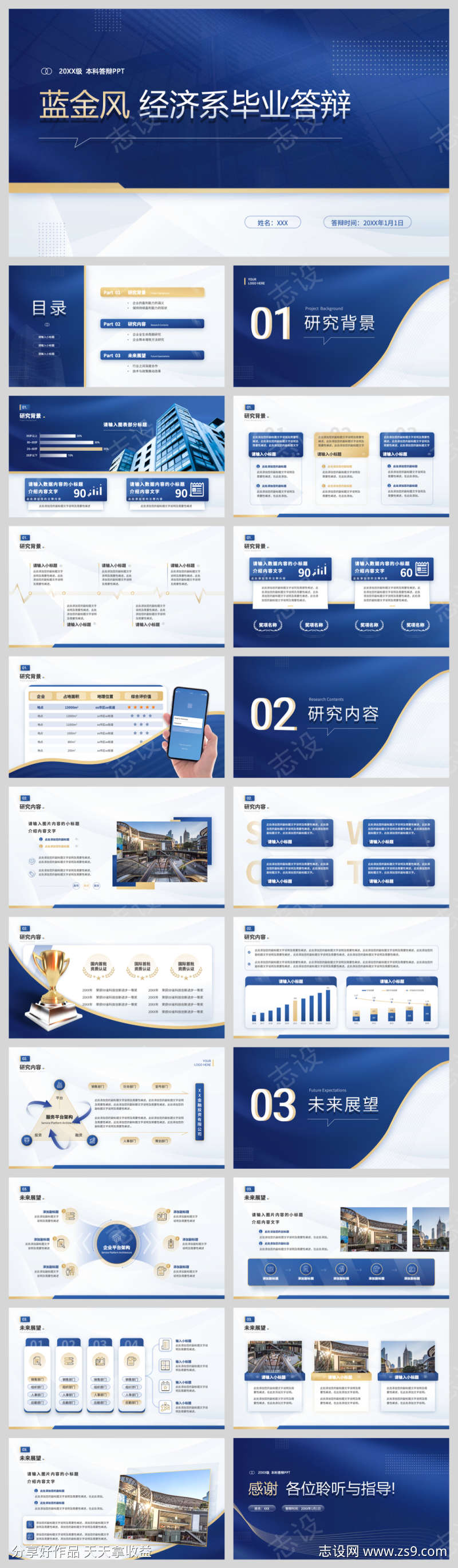 蓝金风学术答辩模板