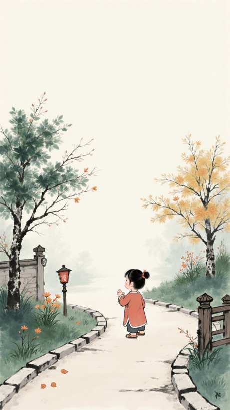 小女孩水墨国画国风插画_AI图片下载_euler采样_864X1536像素-小女孩,水墨,国画-作品编号:2025090808182961-志.设˰网