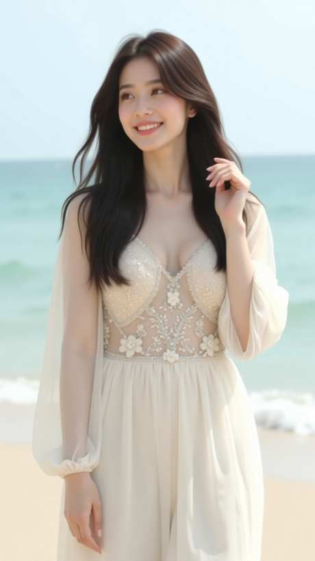 海边清新可爱美女摄影_AI图片下载_dpmpp_2m采样_864X1536像素-写真,微笑,美女-作品编号:2025090813363544-志ˇ设˜网