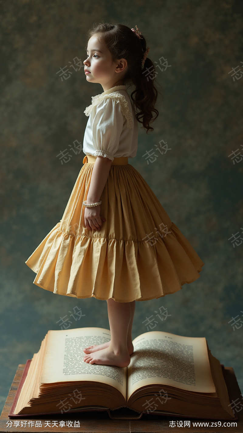 抽象人物与书的故事