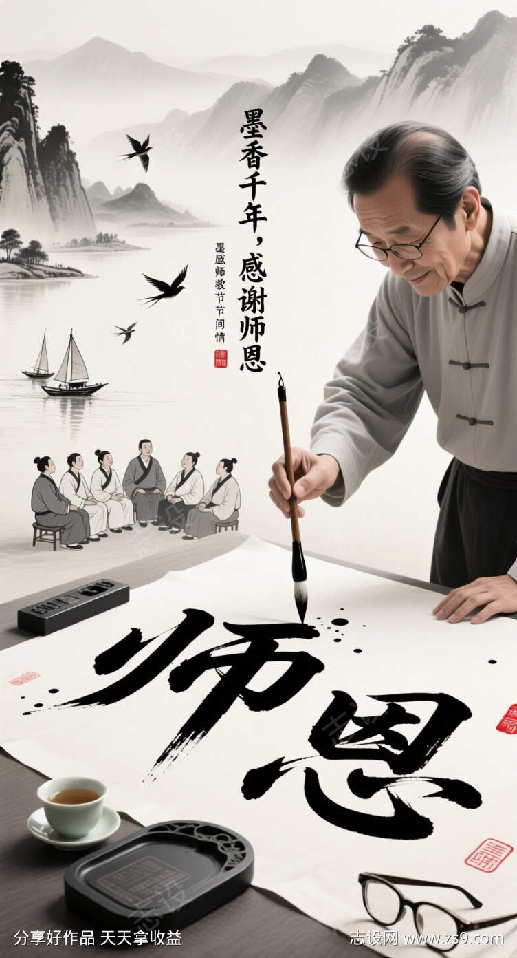 教师节感谢师恩海报