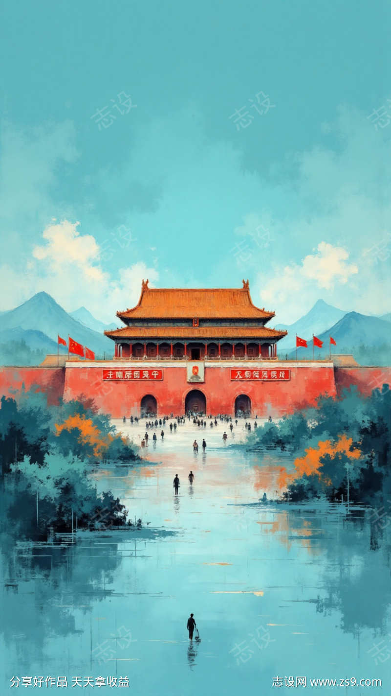 国庆节插画