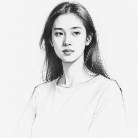 人物肖像钢笔速写线稿_AI图片下载_euler采样_1024X1024像素-速写,钢笔,人物-作品编号:2025091017119682-志˓设,网