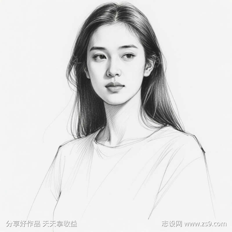 人物肖像钢笔速写线稿