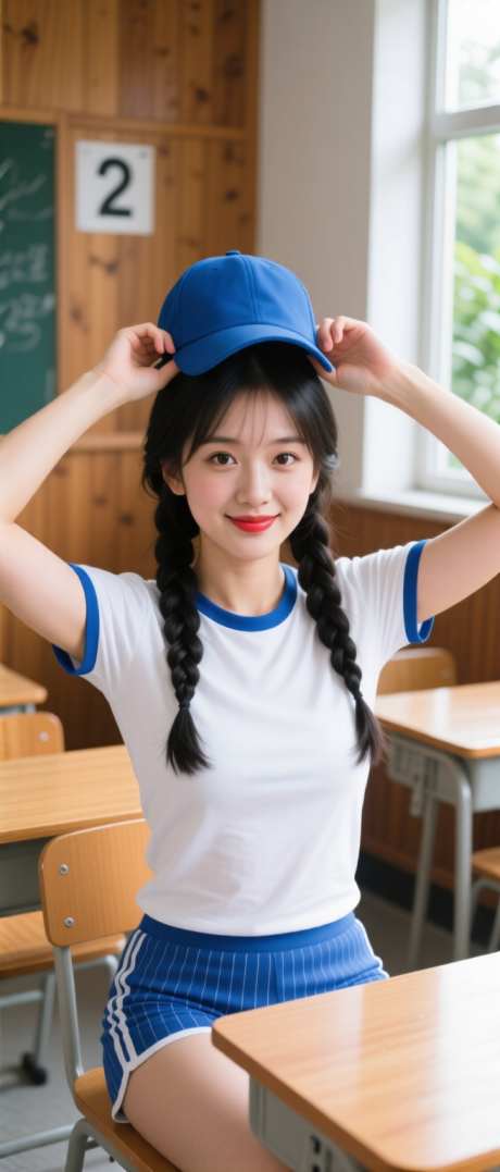 教室双麻花辫清新可爱美女实拍_AI图片下载_dpmpp_2m采样_656X1536像素-实拍,学生,美女-作品编号:2025091115475517-志’设˒网