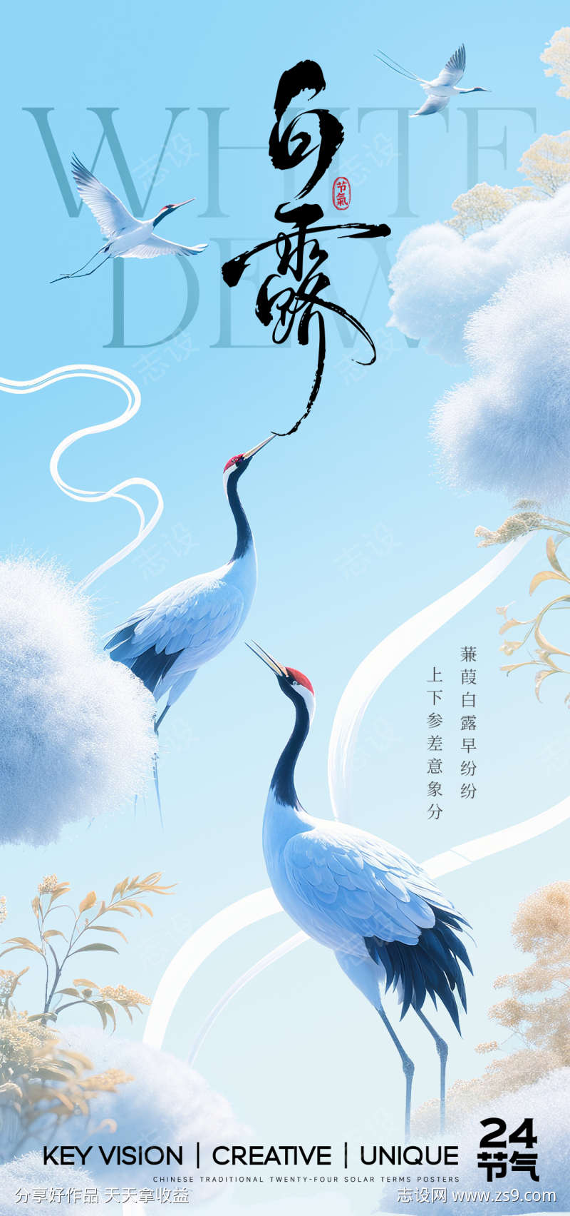 白露节气海报