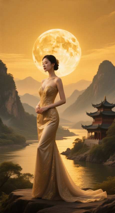 医美国庆中秋插画人物模特_AI图片下载_采样_752X1392像素-人物,插画,中秋节-作品编号:2025091209113255-志,设·网