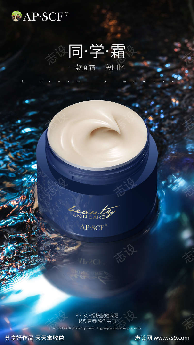 美业美容抗衰产品护肤品套盒宣传海报