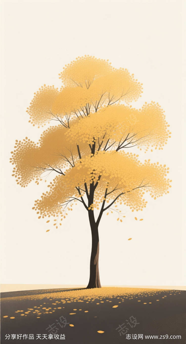 秋季简约插画