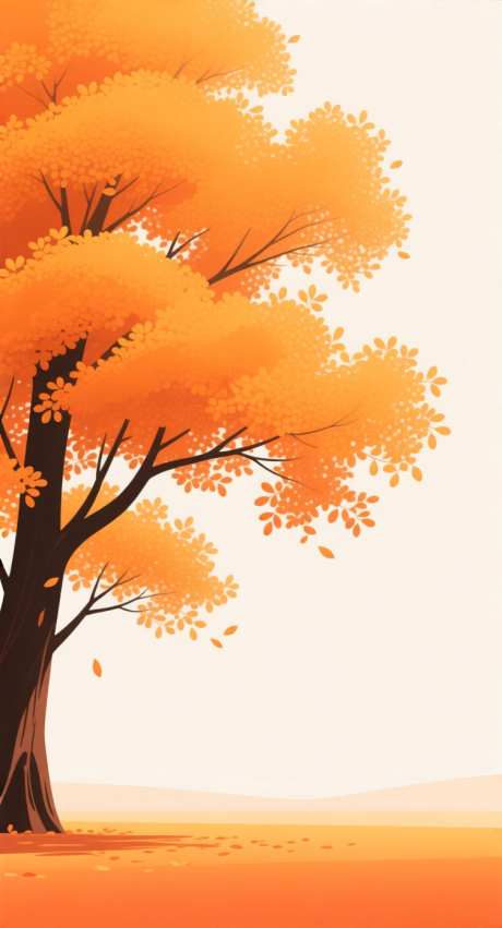 秋季简约插画_AI图片下载_采样_752X1392像素-意境,树木,简约-作品编号:2025091211433102-志,设`网