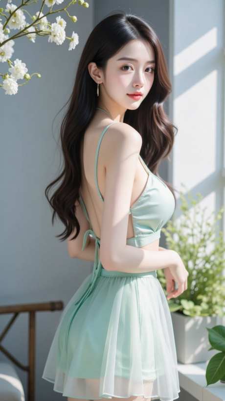 清新长发美女模特窗前侧身实拍摄影_AI图片下载_dpmpp_2m采样_720X1280像素-摄影,实拍,侧身-作品编号:2025091214413346-志ˉ设ˌ网