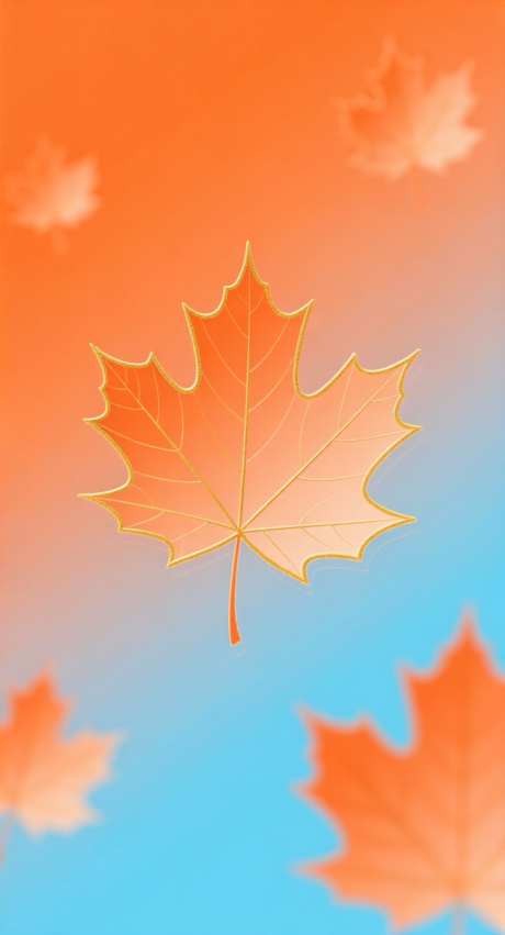 秋天枫叶插画_AI图片下载_采样_752X1392像素-插画,渐变,枫叶-作品编号:2025091214459947-志˜设ˌ网