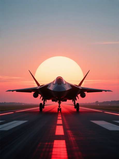 准备起飞的战机_AI图片下载_euler采样_960X1280像素-未来,落实,夕阳-作品编号:2025091216424769-志′设.网