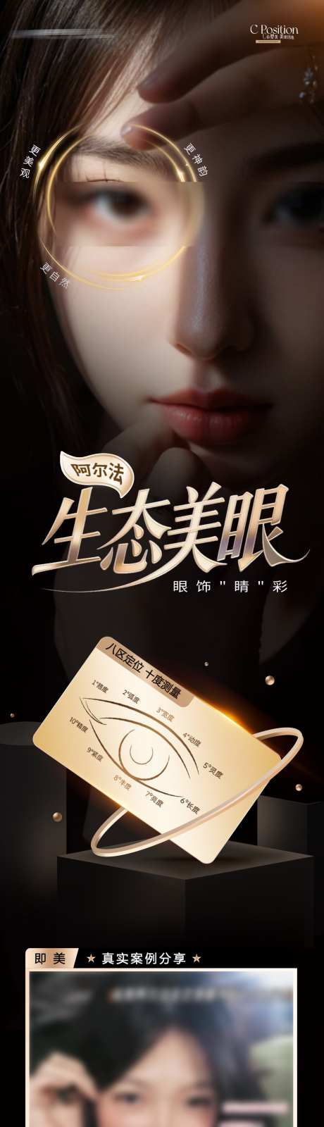 医美阿尔法生态美眼案例创意长图海报