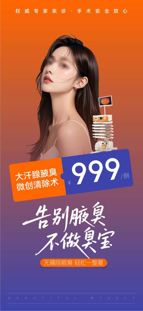 医疗腋臭狐臭仪器海报