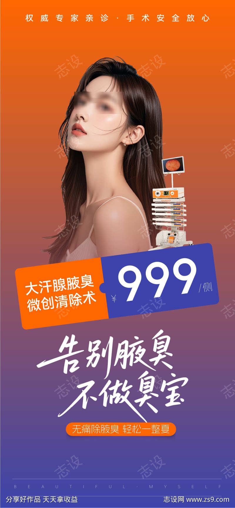 医疗腋臭狐臭仪器海报