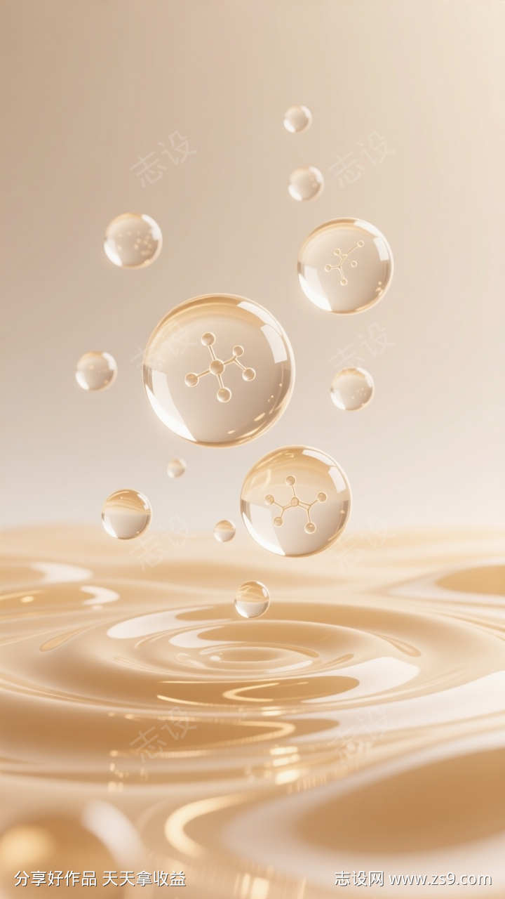 金色简约电商美妆护肤产品海报背景