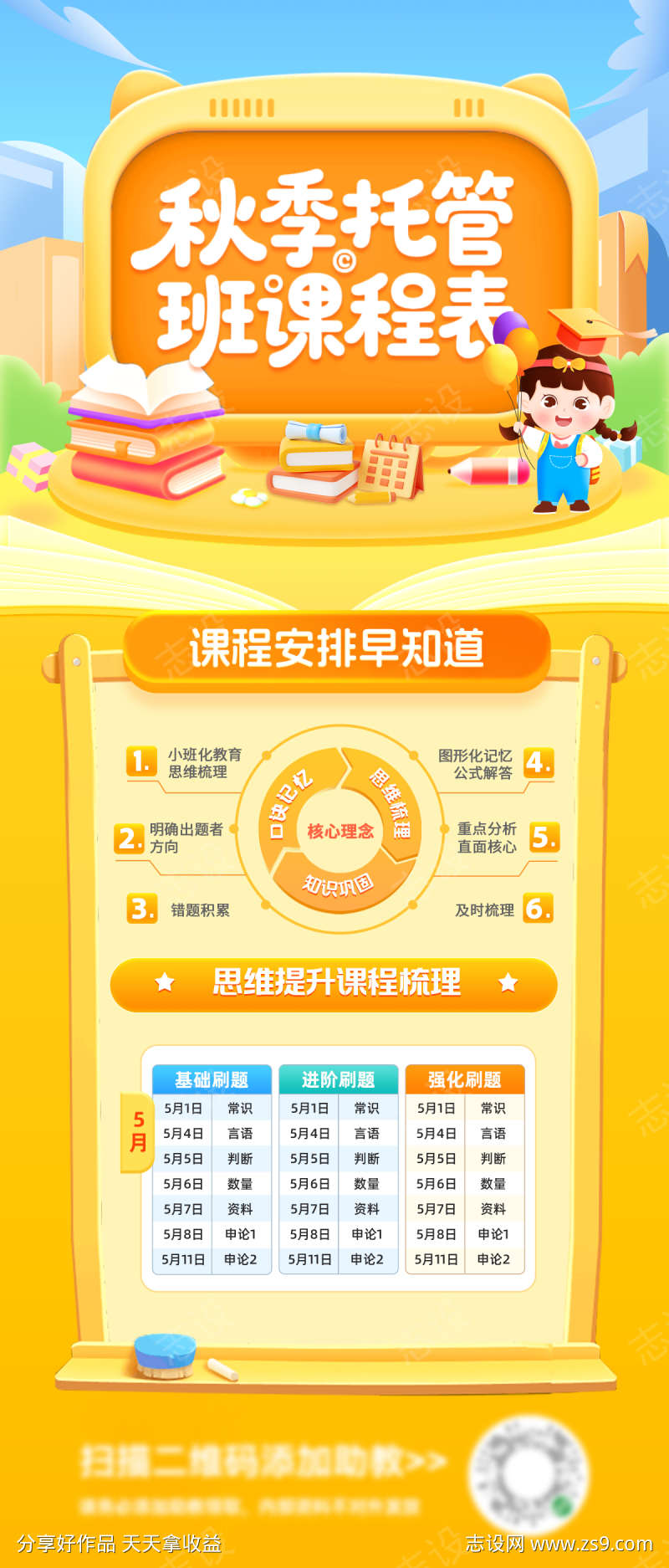 少儿秋季班课程托管早教辅导培训启蒙课程表