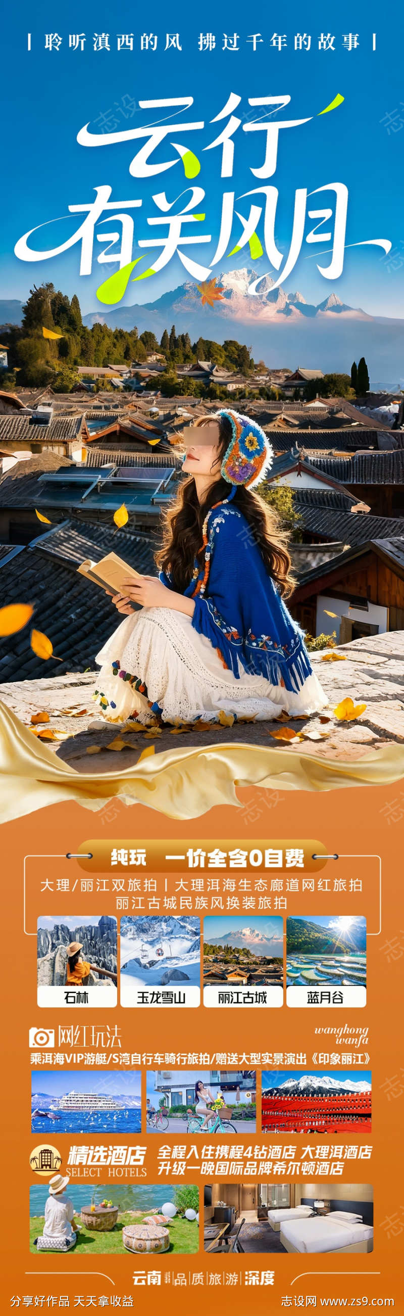 云南旅游海报昆明大理丽江西双版纳