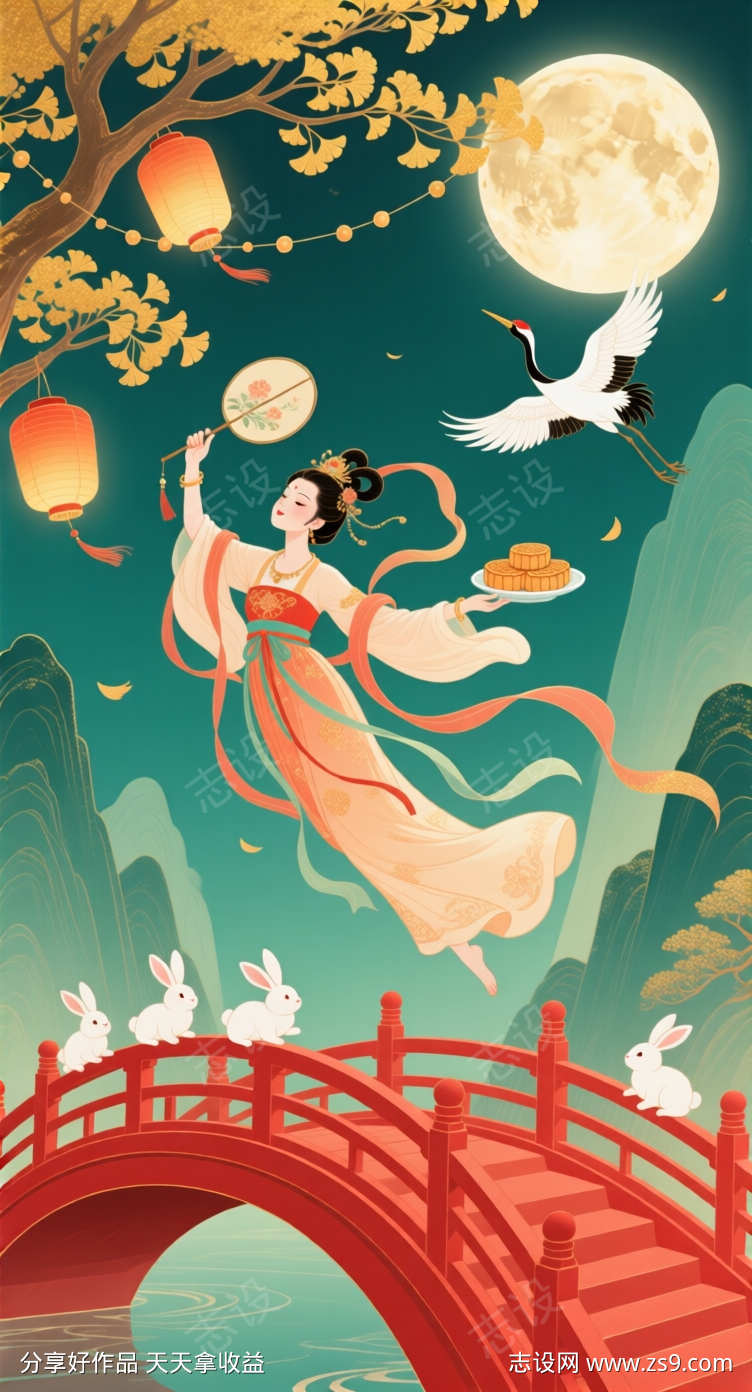 嫦娥玉兔送金秋
