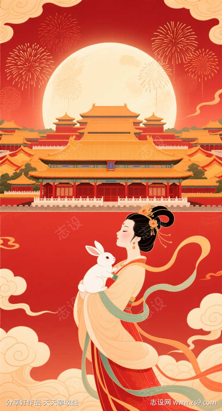 故宫前的嫦娥