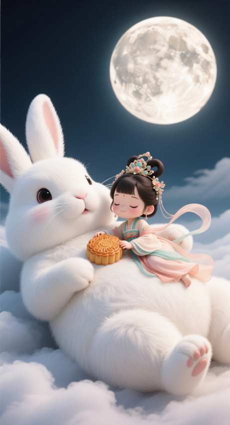 嫦娥躺在毛绒绒的兔子上_AI图片下载_采样_752X1392像素-小女孩,月亮,月饼-作品编号:2025091510519765-志‛ۛ设ʹ֣֤֚֫֗ׄ网