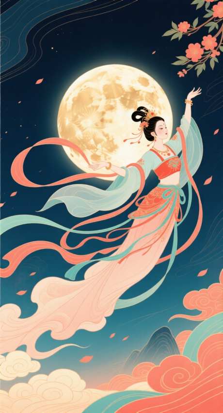 嫦娥奔月插画_AI图片下载_采样_752X1392像素-国潮,月亮,嫦娥奔月-作品编号:2025091513082840-志˲͓͕͔͐͑͗ٚٛٙ设ˈ̹网