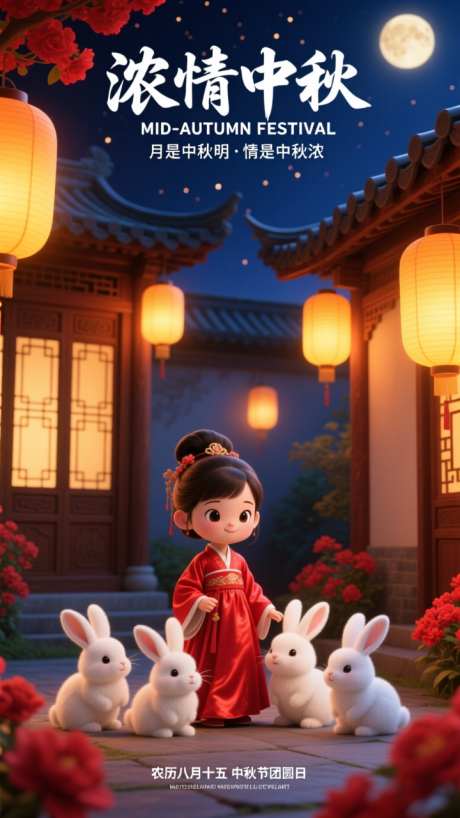 3D卡通国潮风中秋节插画海报_AI图片下载_dpmpp_2m采样_720X1280像素-海报,插画,节日-作品编号:2025091609009820-志˰设`网