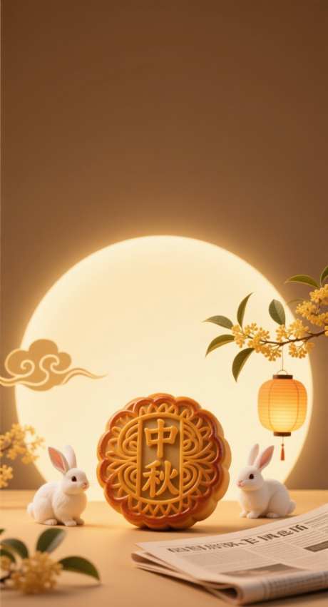 中秋月饼展示_AI图片下载_采样_752X1392像素-桂花,月亮,兔子-作品编号:2025091610115592-志˜设ˌ网