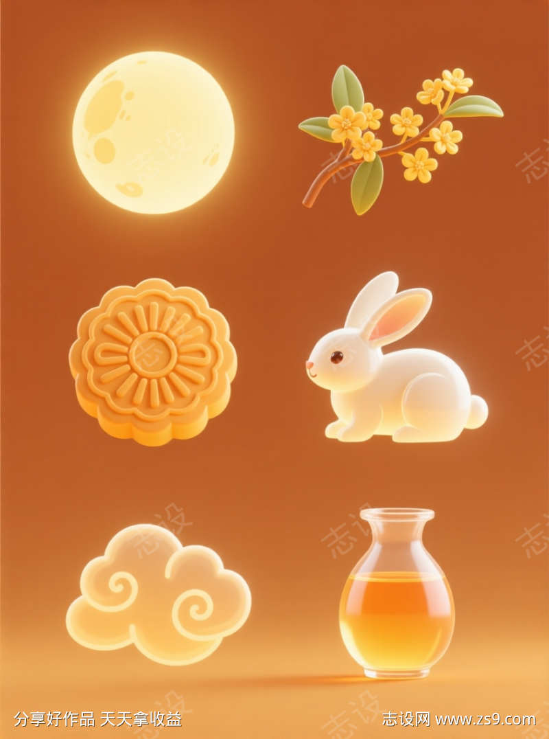 中秋节元素图标