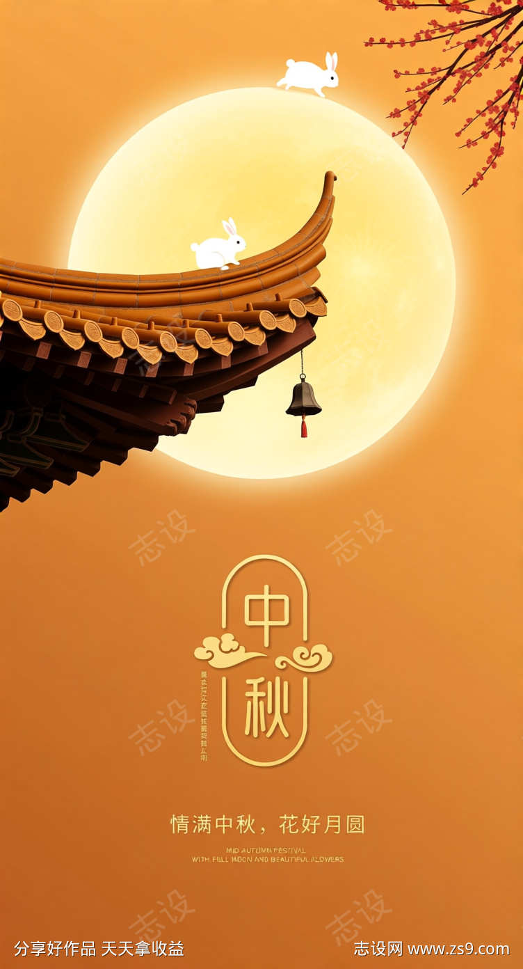 中秋中式海报