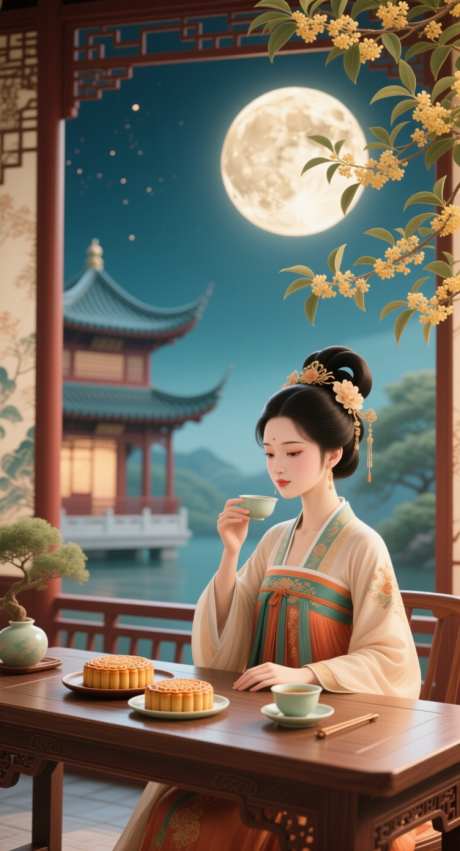 中秋节插画_AI图片下载_采样_752X1392像素-建筑,月亮,插画-作品编号:2025091615484001-志͵设˯网