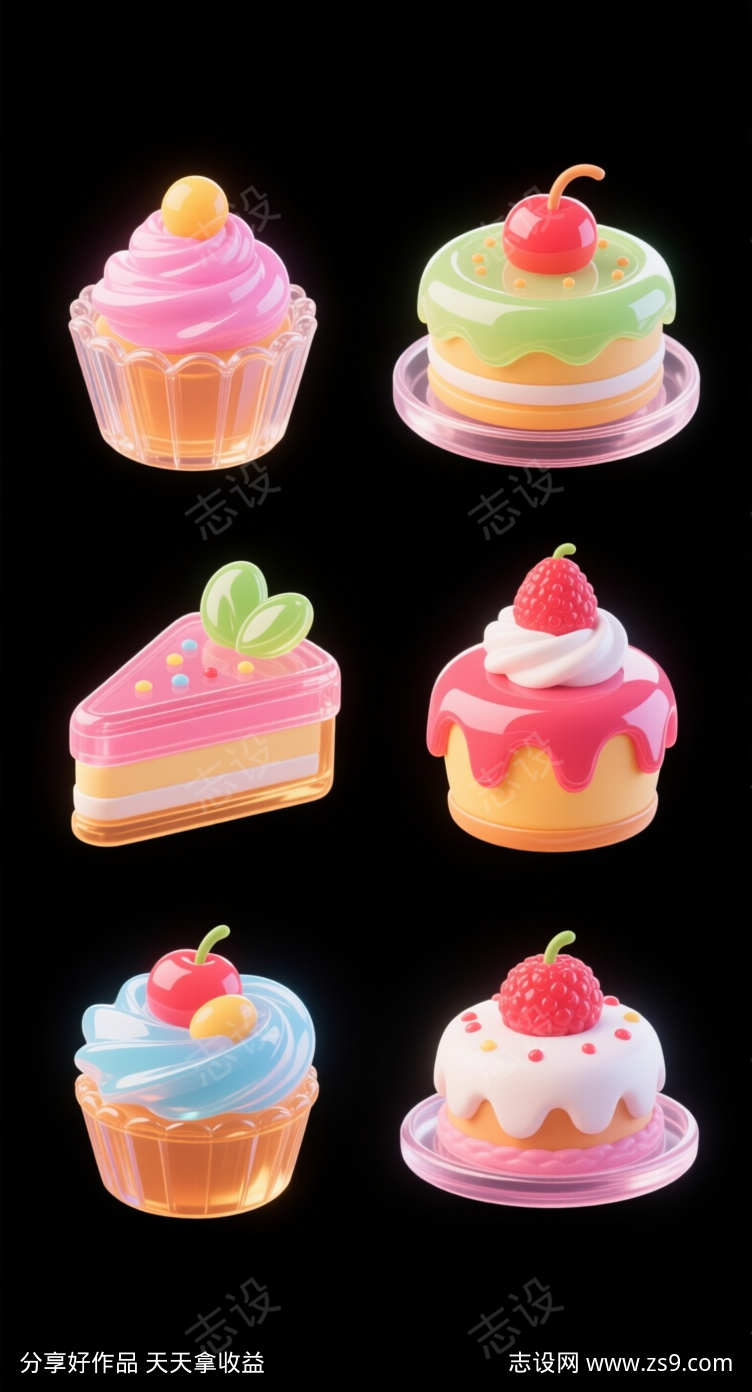 晶莹剔透的美食图标