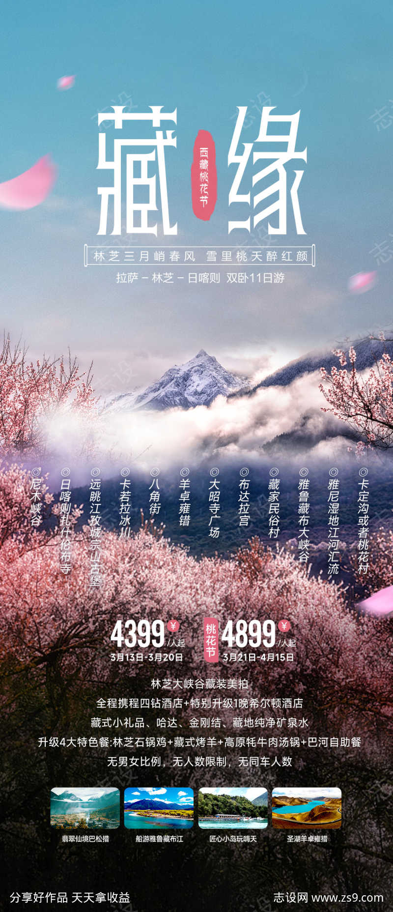 西藏林芝桃花节旅游海报