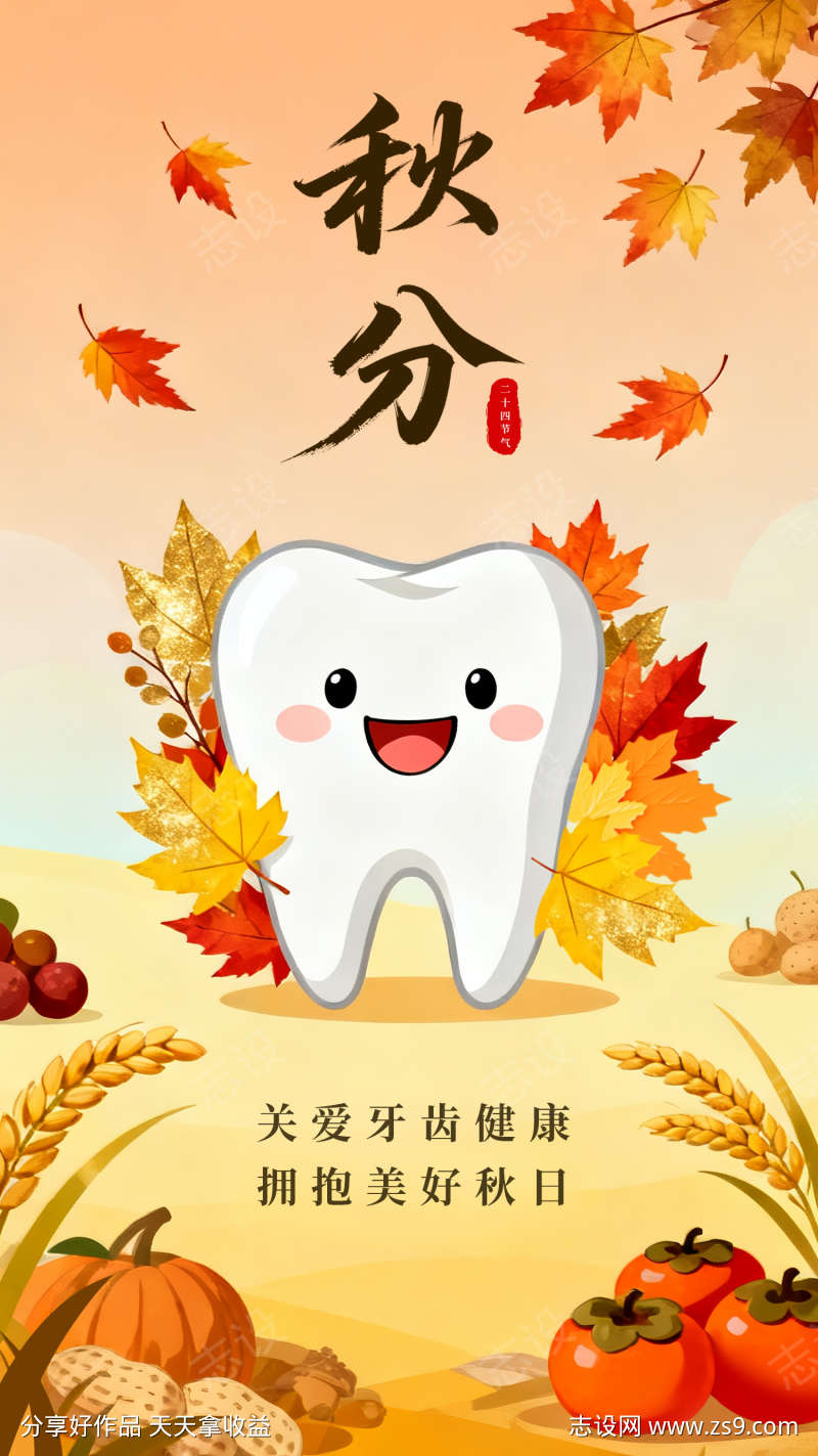 口腔秋分宣传海报