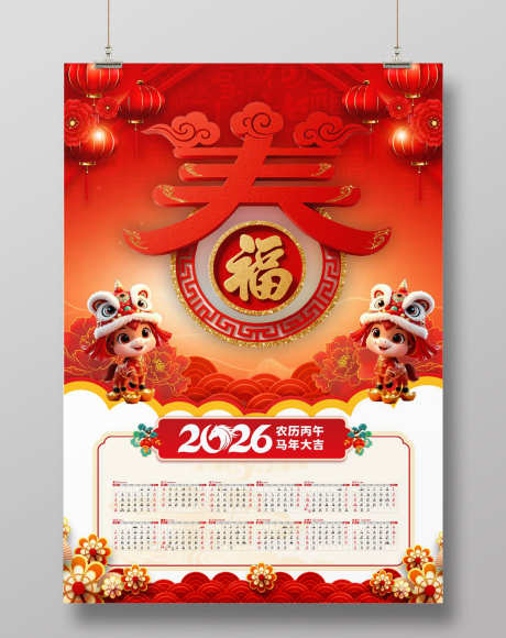 2026日历台历_源文件下载_CDR格式_1920X2420像素-新春,马年,新年-作品编号:2025091816032553-志‛ۛ设.网